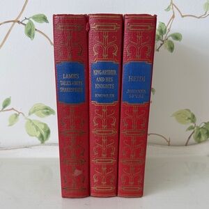 Antique Book Set by Louis Rhead - Shakespeare - Heidi - King Arthur